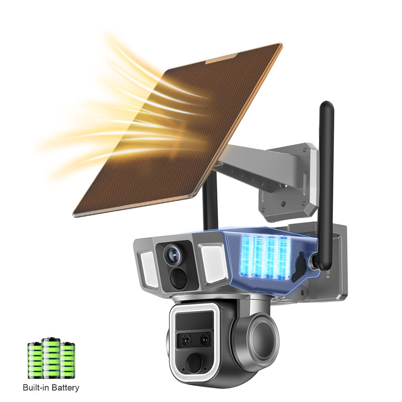 Home Security Flood Lights - 6MP drievoudige lens 10x zoom floodlight