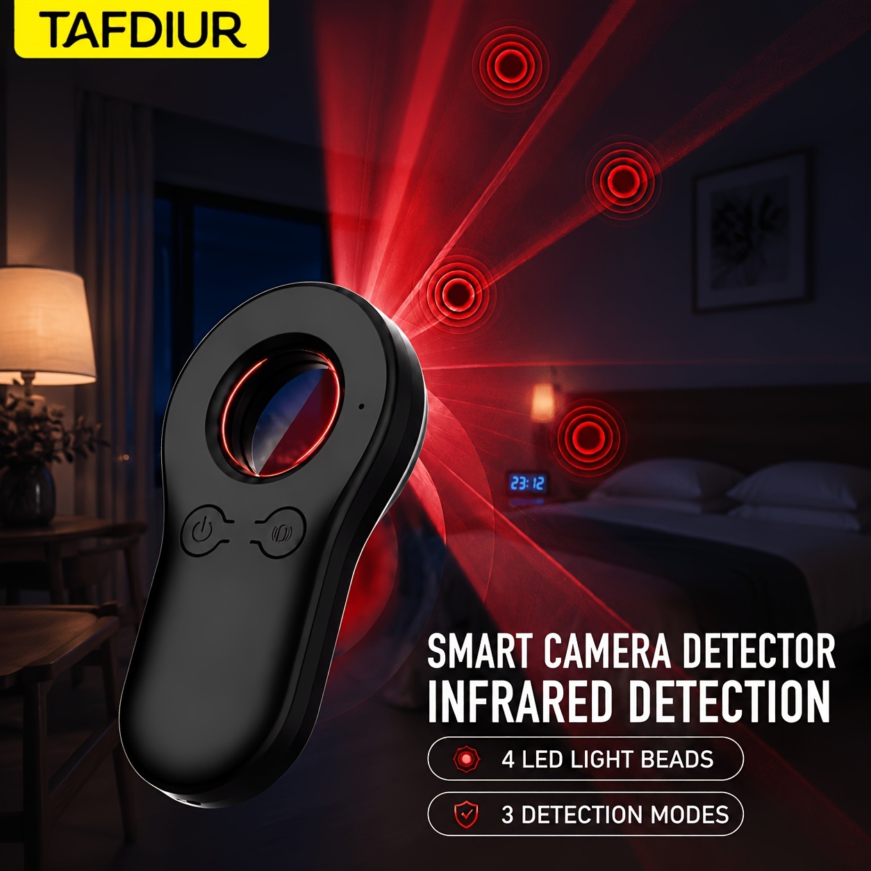 Home Security Front Door Camera - Tafdiur 1-delige detector voor verborgen camera's,