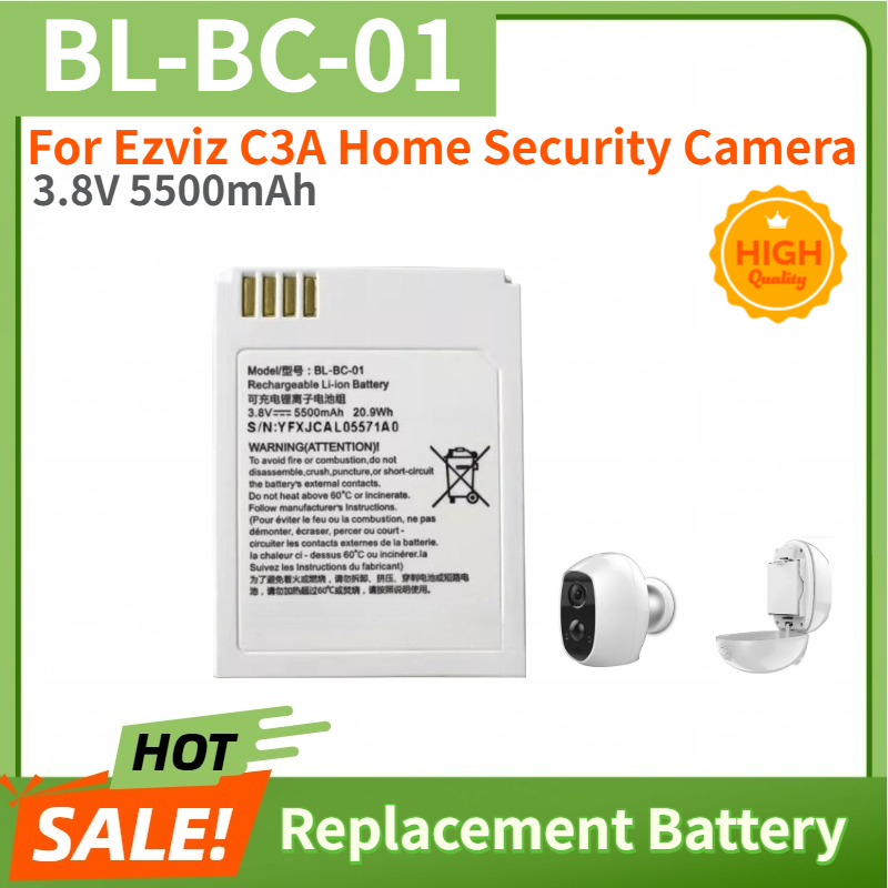 Home Security Battery Replacement - Hoogwaardige 3,8V 5500mAh-batterij BL-BC-01, geschikt als